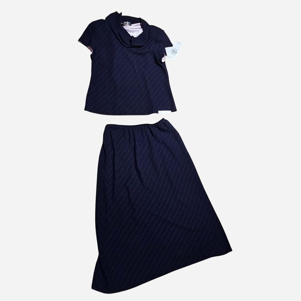 90s y2k corporate office siren top skirt set deadstock